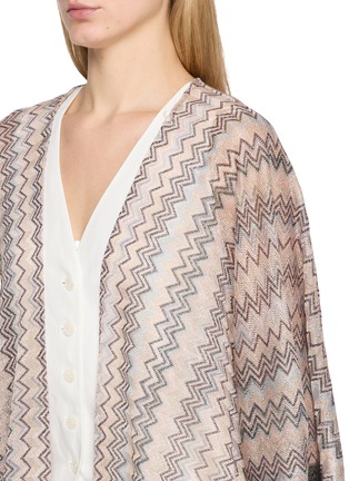  - AMOR RIVIERA - Zigzag Pattern Metallic Knit Long Poncho Dress