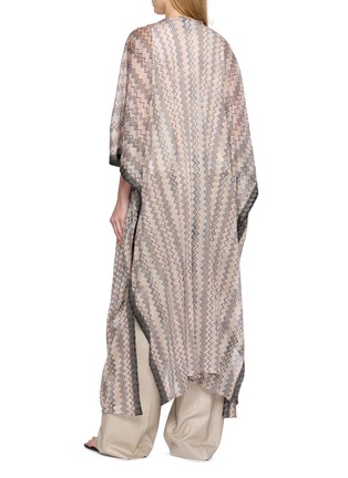背面 - 点击放大 - AMOR RIVIERA - Zigzag Pattern Metallic Knit Long Poncho Dress