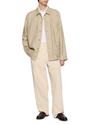 模特儿示范图 - 点击放大 - PRADA - Two Pleats Wide Leg Gabardine Pants