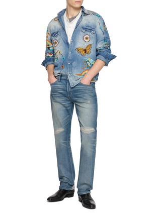 模特儿示范图 - 点击放大 - ANTIK DENIM - Straight Leg Texas Denim Jeans