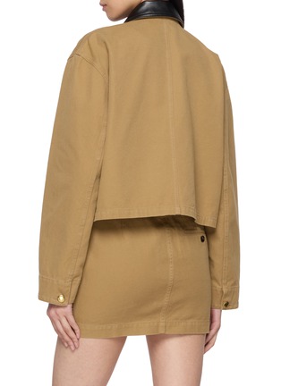 背面 - 点击放大 - BALENCIAGA - Leather Collar Cropped Cotton Workwear Jacket