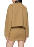 背面 - 点击放大 - BALENCIAGA - Leather Collar Cropped Cotton Workwear Jacket