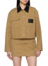 首图 - 点击放大 - BALENCIAGA - Leather Collar Cropped Cotton Workwear Jacket