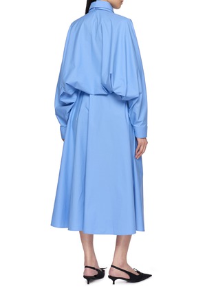 背面 - 点击放大 - BALENCIAGA - Long Sleeve Cotton Poplin Dress