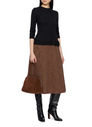 模特儿示范图 - 点击放大 - THE LOOM - Dual Line Layered Peplum T-Shirt