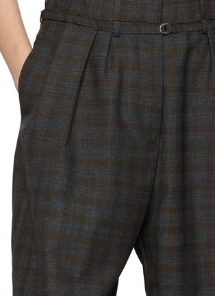  - DRIES VAN NOTEN - 格纹压褶羊毛阔腿长裤