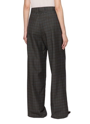 背面 - 点击放大 - DRIES VAN NOTEN - 格纹压褶羊毛阔腿长裤