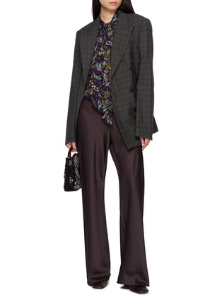 模特儿示范图 - 点击放大 - DRIES VAN NOTEN - 双排扣格纹西装外套