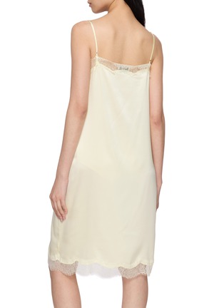 背面 - 点击放大 - R2W - Milena Lace Trim Silk Midi Dress