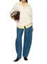 模特儿示范图 - 点击放大 - R2W - Paulo Zip-Up Hairy Wool Knit Sweater