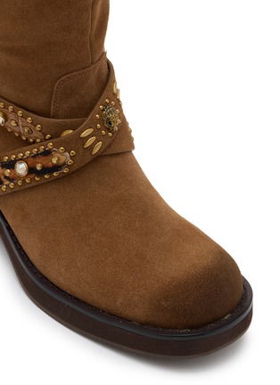 细节 - 点击放大 - KURT GEIGER - 50 WESTERN 金属搭扣皮革中筒靴