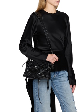 模特儿示范图 - 点击放大 - BALENCIAGA - Mini Le City Suede Fringed Bag