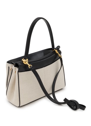 细节 - 点击放大 - BALENCIAGA - Small Rodeo Linen Canvas Leather Handbag