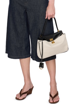 正面 -点击放大 - BALENCIAGA - Small Rodeo Linen Canvas Leather Handbag