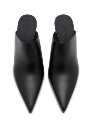 细节 - 点击放大 - RICK OWENS - Cantilever 8 Sabot 80 Wedge Leather Mule Sandals