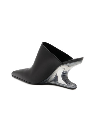  - RICK OWENS - Cantilever 8 Sabot 80 Wedge Leather Mule Sandals