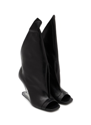 细节 - 点击放大 - RICK OWENS - Cantilever 8 Strutter 80 Wedge Leather Sandals