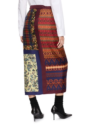 背面 - 点击放大 - DRIES VAN NOTEN - 格纹围裹中长半身裙