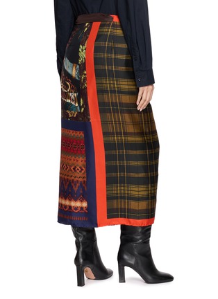 背面 - 点击放大 - DRIES VAN NOTEN - 格纹围裹中长半身裙