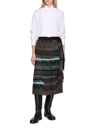 模特儿示范图 - 点击放大 - DRIES VAN NOTEN - 礼服胸挡长袖衬衫