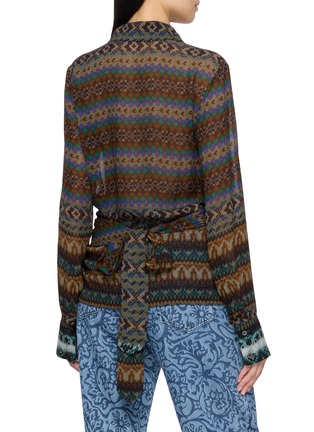 背面 - 点击放大 - DRIES VAN NOTEN - 垂坠系带裹身印花衬衫
