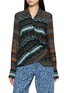 DRIES VAN NOTEN 垂坠系带裹身印花衬衫
