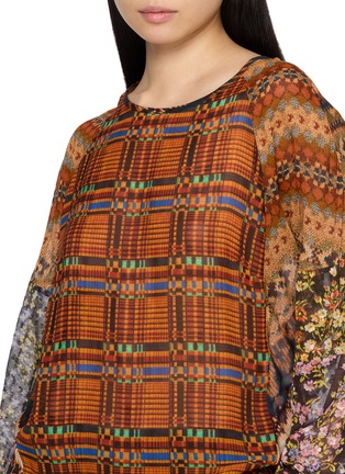  - DRIES VAN NOTEN - 格纹碎花拼接长袖上衣