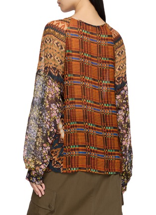 背面 - 点击放大 - DRIES VAN NOTEN - 格纹碎花拼接长袖上衣