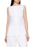 首图 - 点击放大 - THEORY - Sleeveless Boat Neck Button Front Crunch Top