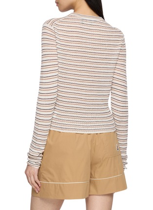 背面 - 点击放大 - THEORY - Stripe Cropped Cardigan