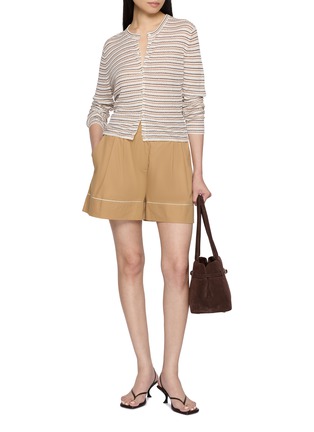 模特儿示范图 - 点击放大 - THEORY - Stripe Cropped Cardigan