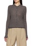 首图 - 点击放大 - THEORY - Striped Crewneck Cropped Cardigan