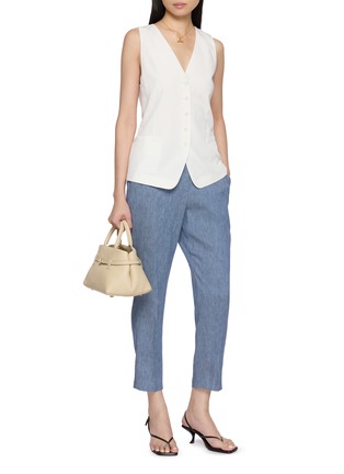 模特儿示范图 - 点击放大 - THEORY - Straight Leg Fluid Linen Pants