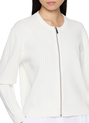  - THEORY - Compact Crepe Zip Front Knit Cardigan