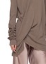 - RICK OWENS - Long Sleeve Asymmetric Draped V-Neck Top