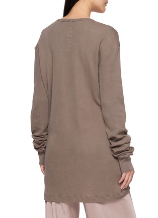 背面 - 点击放大 - RICK OWENS - Long Sleeve Asymmetric Draped V-Neck Top