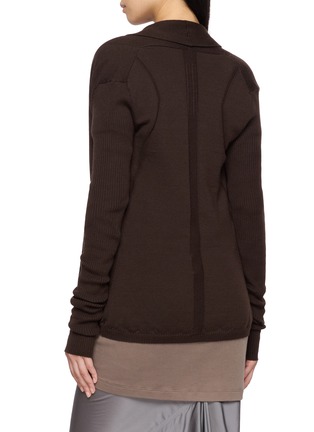 背面 - 点击放大 - RICK OWENS - Naska Ribbed Sleeve Knit Cardigan