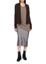 模特儿示范图 - 点击放大 - RICK OWENS - Naska Ribbed Sleeve Knit Cardigan