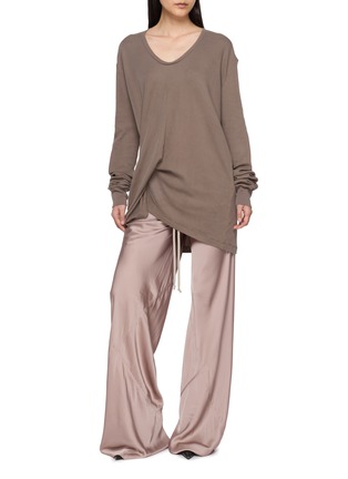 模特儿示范图 - 点击放大 - RICK OWENS - Drawstring Bias Long Trousers