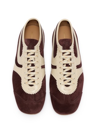 细节 - 点击放大 - DRIES VAN NOTEN - Contrast Panel Suede Leather Men's Sneakers