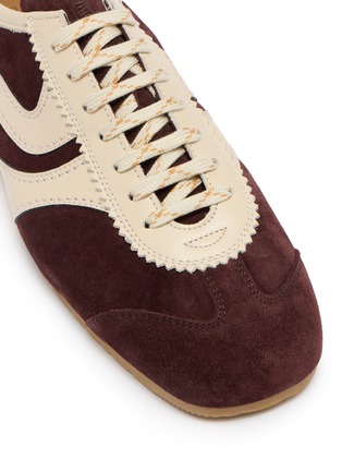 细节 - 点击放大 - DRIES VAN NOTEN - Contrast Panel Suede Leather Men's Sneakers