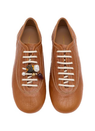 细节 - 点击放大 - DRIES VAN NOTEN - 彩石胸针系带休闲皮鞋
