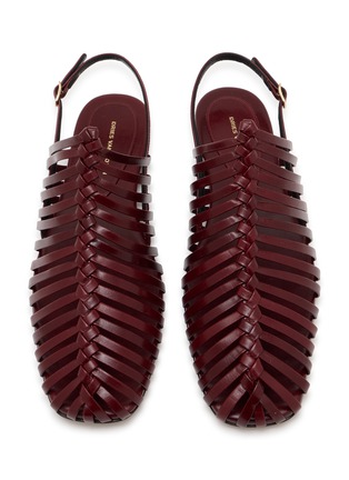 细节 - 点击放大 - DRIES VAN NOTEN - 皮革编织方头平底鞋