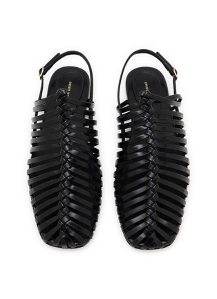细节 - 点击放大 - DRIES VAN NOTEN - 皮革编织方头平底鞋