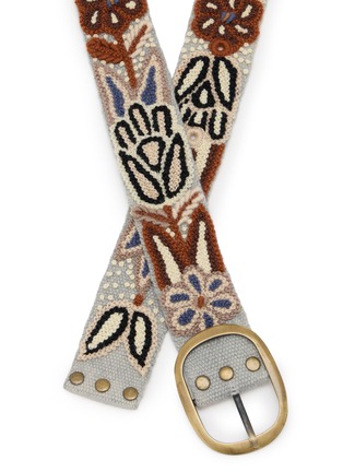 细节 - 点击放大 - CASA POMA - Embroidered Flowers Belt