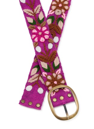 细节 - 点击放大 - CASA POMA - Embroidered Flowers Belt