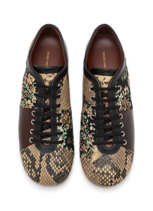 细节 - 点击放大 - DRIES VAN NOTEN - 女款皮革拼接运动鞋
