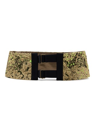 细节 - 点击放大 - DRIES VAN NOTEN - Floral Jacquard Low-Waist Structured Belt