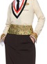 模特儿示范图 - 点击放大 - DRIES VAN NOTEN - Floral Jacquard Low-Waist Structured Belt