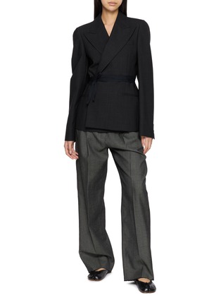 模特儿示范图 - 点击放大 - MAISON MARGIELA - Wrap Belt Double Breasted Blazer